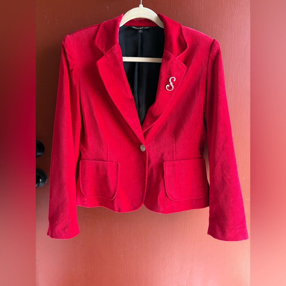 Briggs New York Vibrant Red Tailored Blazer